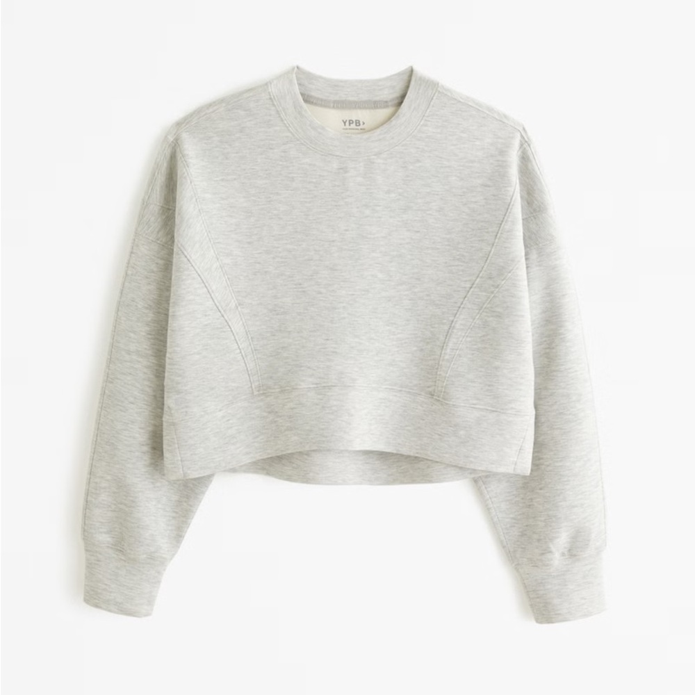 Abercrombie YPB neoKNIT Mini Crew, Heather GREY, Size:  XS